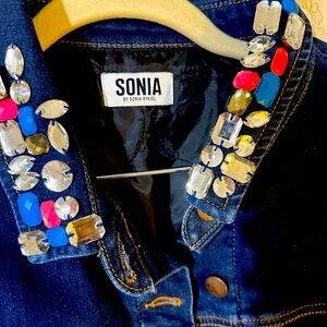 Sonia Rykiel Denim adorable Jewel Collar Jacket